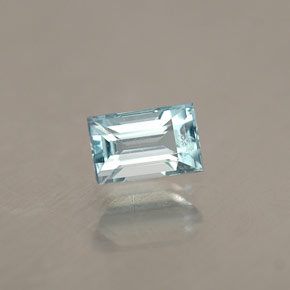 Água-marinha azul natural 0,30ct, baguete, VVS