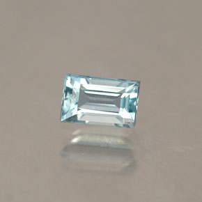 Água-marinha azul natural 0,30ct, baguete, VVS