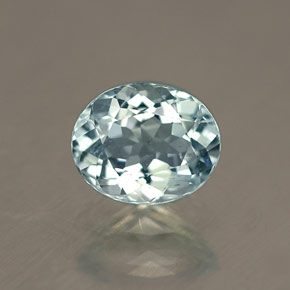 Água-marinha azul natural 0,69ct, corte oval, VVS-VS