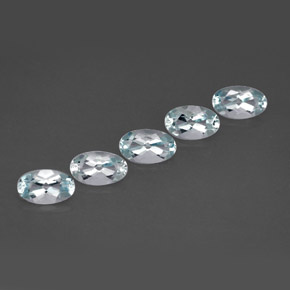 Pedras preciosas de água-marinha azul natural de  ct, corte oval, VVS-VS