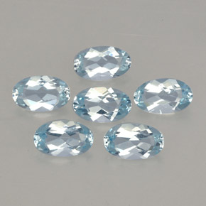 Pedras preciosas de água-marinha azul natural de  ct, corte oval, VVS-VS