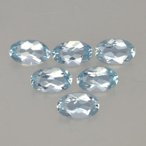 Pedras preciosas de água-marinha azul natural de  ct, corte oval, VVS-VS
