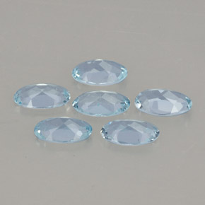 Pedras preciosas de água-marinha azul natural de  ct, corte oval, VVS-VS