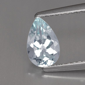 Água-marinha azul natural 0,73ct, formato de pêra, IF