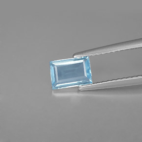 Água-marinha azul natural 0,63ct, baguete, VS