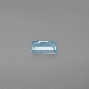 Água-marinha azul natural 0,63ct, baguete, VS