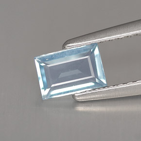 Água-marinha azul natural 0,43ct, baguete, VS