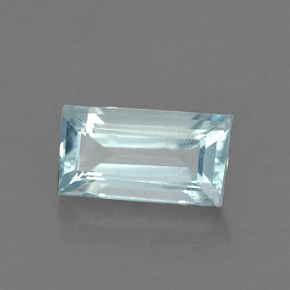 Água-marinha azul natural 0,62ct, baguete, VS-SI