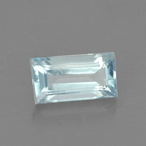 Água-marinha azul natural 0,62ct, baguete, VS-SI