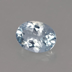 Água-marinha azul natural 1,12ct, corte oval, VVS