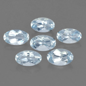 Pedras preciosas de água-marinha azul natural de  ct, corte oval, VVS-VS