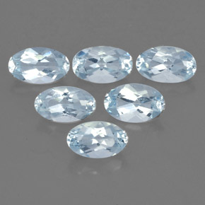 Pedras preciosas de água-marinha azul natural de  ct, corte oval, VVS-VS