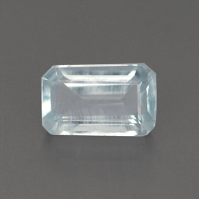 Água-marinha azul natural 1,07ct, corte esmeralda, VS