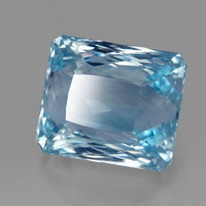 Água-marinha azul natural 13,06ct, corte esmeralda, VS