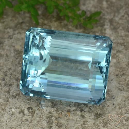 Aquamarine azul de 40,56 quilates, corte octogonal de 22 x 17,5 mm de Moçambique, Photo A