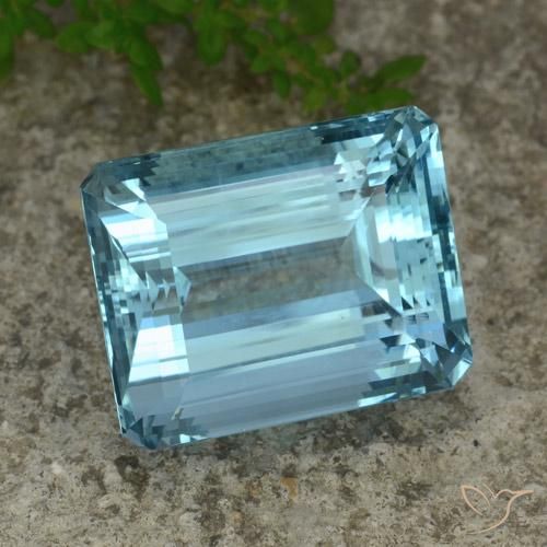 Água-marinha Azul Aqua Profundo Natural 40.56ct, Corte Octógono / Esmeralda, VVS