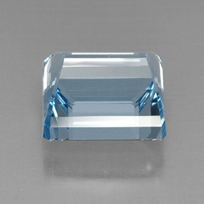 Água-marinha azul natural 20,71ct, corte esmeralda, VVS