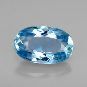 água-marinha Azul claro Natural 2.33ct, Corte Oval, VVS