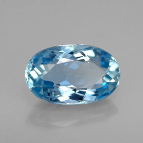 água-marinha Azul claro Natural 2.33ct, Corte Oval, VVS
