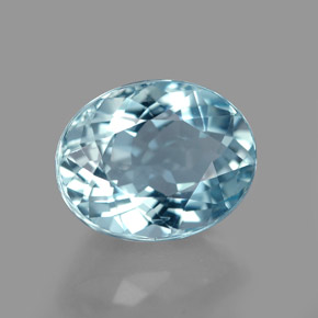 Água-marinha azul natural 2,75ct, corte oval, VVS-VS
