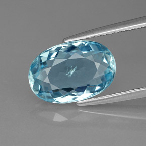 Água-marinha azul natural 2,80ct, corte oval, VS