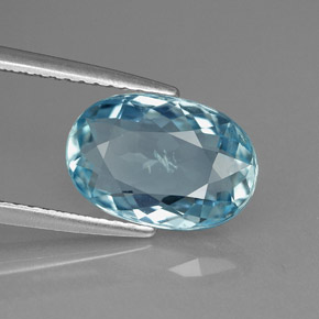 Água-marinha azul natural 2,80ct, corte oval, VS