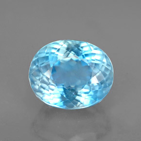 Água-marinha azul natural 3,21ct, corte oval, VS