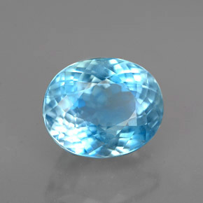 Água-marinha azul natural 3,21ct, corte oval, VS