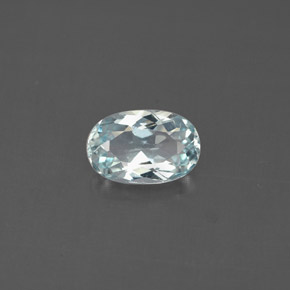 Água-marinha azul natural 0,88ct, corte oval, VVS-VS