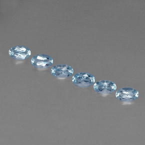 Pedras preciosas de água-marinha azul natural de  ct, corte oval, VVS-VS