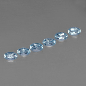 Pedras preciosas de água-marinha azul natural de  ct, corte oval, VVS-VS