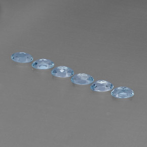 Pedras preciosas de água-marinha azul natural de  ct, corte oval, VVS-VS