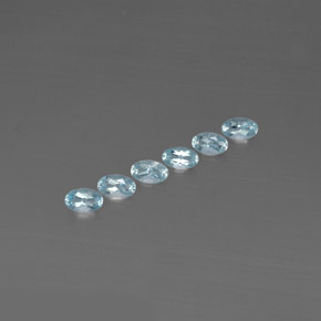 Pedras preciosas de água-marinha azul natural de  ct, corte oval, VVS-VS