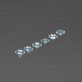 Pedras preciosas de água-marinha azul natural de  ct, corte oval, VVS-VS