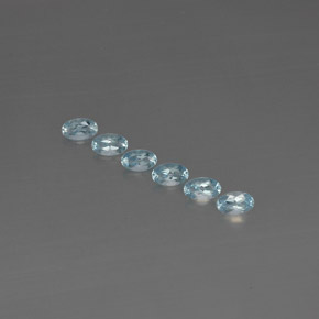 Pedras preciosas de água-marinha azul natural de  ct, corte oval, VVS-VS