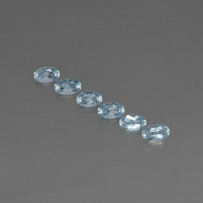 Pedras preciosas de água-marinha azul natural de  ct, corte oval, VVS-VS