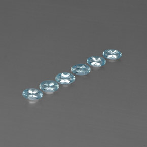 Pedras preciosas de água-marinha azul natural de  ct, corte oval, VVS-VS