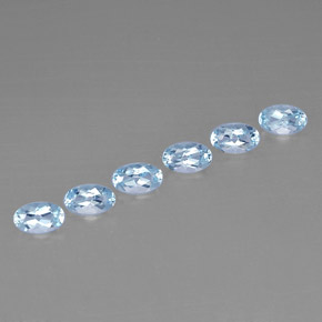 Pedras preciosas de água-marinha azul natural de  ct, corte oval, VVS-VS