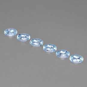 Pedras preciosas de água-marinha azul natural de  ct, corte oval, VVS-VS