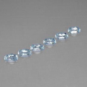 Pedras preciosas de água-marinha azul natural de  ct, corte oval, VVS-VS