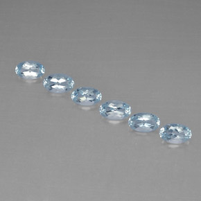 Pedras preciosas de água-marinha azul natural de  ct, corte oval, VVS-VS