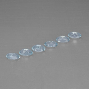 Pedras preciosas de água-marinha azul natural de  ct, corte oval, VVS-VS