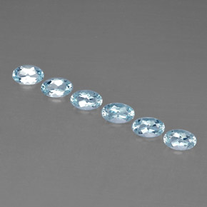 Pedras preciosas de água-marinha azul natural de  ct, corte oval, VVS-VS