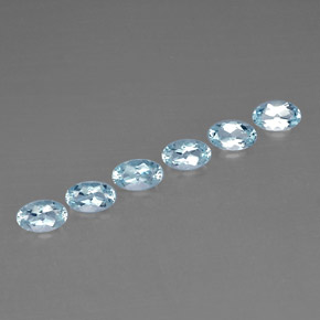Pedras preciosas de água-marinha azul natural de  ct, corte oval, VVS-VS