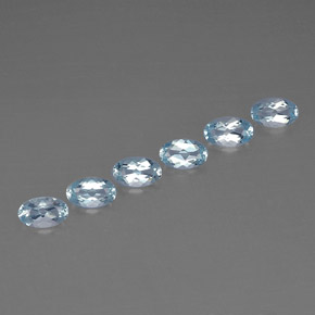 Pedras preciosas de água-marinha azul natural de  ct, corte oval, VVS-VS