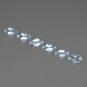 Pedras preciosas de água-marinha azul natural de  ct, corte oval, VVS-VS