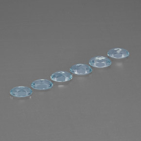 Pedras preciosas de água-marinha azul natural de  ct, corte oval, VVS-VS