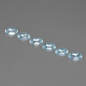 Pedras preciosas de água-marinha azul natural de  ct, corte oval, VVS-VS