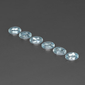Pedras preciosas de água-marinha azul natural de  ct, corte oval, VVS-VS