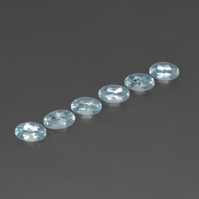 Pedras preciosas de água-marinha azul natural de  ct, corte oval, VVS-VS